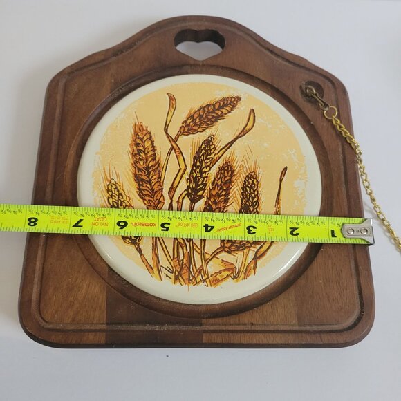 Vintage Wheat Pattern Cheese Board With Glass Dome & Knife Set - Picture 6 of 10